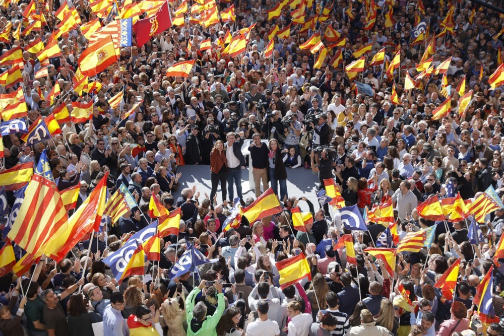 Protest against Sanchez’s negotations with Catalan independentist parties