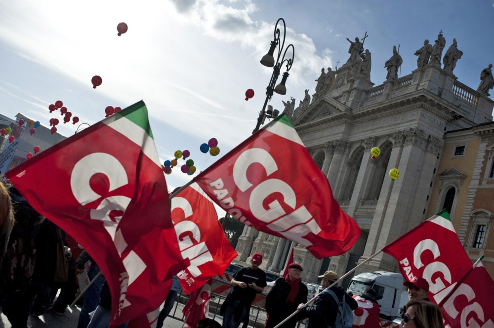 CGIL trade union gathering and march in Rome