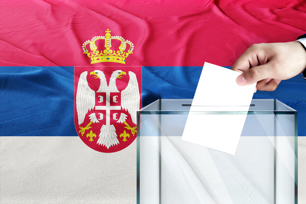 Serbia,Flag,,Serbia,The,Symbol,Of,Elections,Male,Hand,Puts