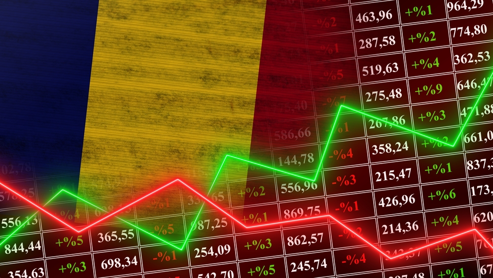 Romania,Flag,,Finance,,Financial,Chart,,Stock,Market,,Stock,Exchange,Graph,