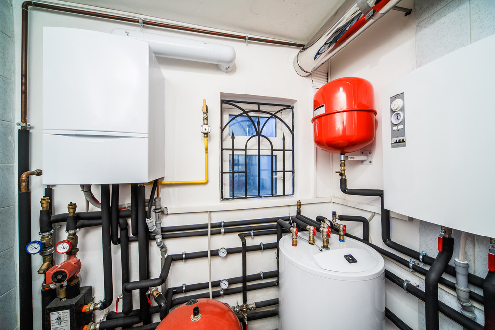 Interior,Household,Boiler,With,Gas,And,Electric,Boilers.