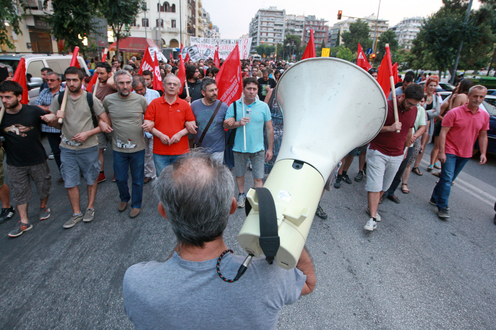 Greece,,Thessaloniki,June,28,,2015:,Greek,Crisis.,Members,Of,Various
