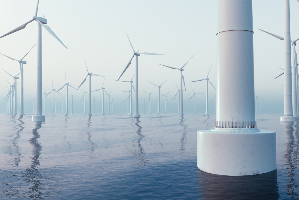 Beautiful,The,Wind,Turbines,In,Sea,,Ocean.,Clean,Energy,,Wind