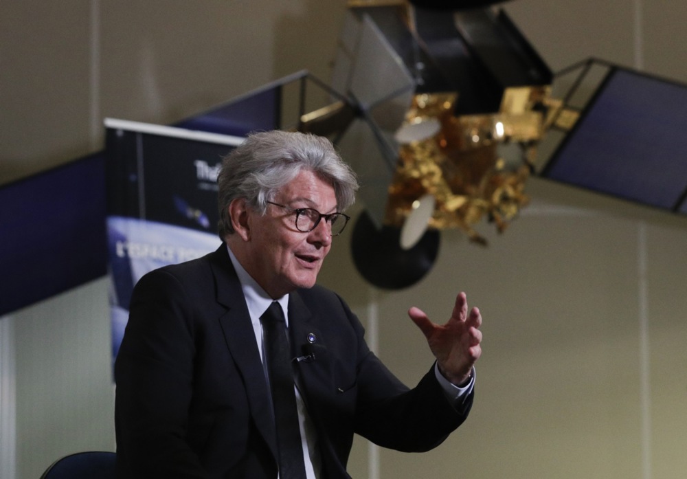 European Commissioner Thierry Breton visits Thales Alenia Space