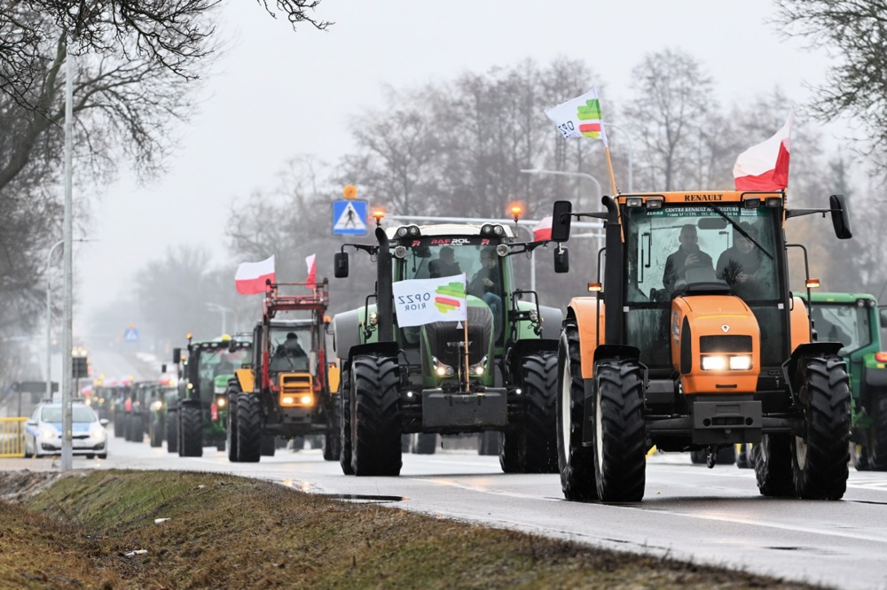 Framers in Poland protest against agricultural policy of the European Union
