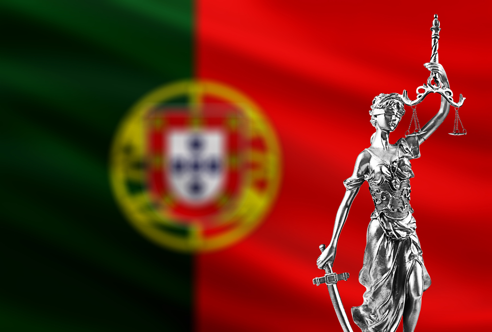 Law,And,Justice,In,Portugal.,Portugal,Flag,With,Themis.