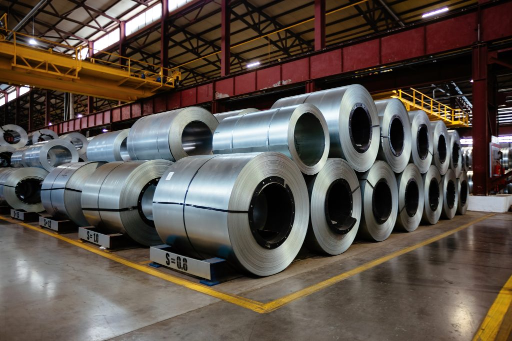 Rolls,Of,Galvanized,Steel,Sheet,Inside,The,Factory,Or,Warehouse.