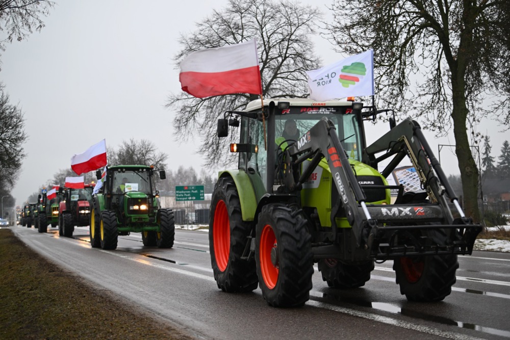 Framers in Poland protest against agricultural policy of the European Union