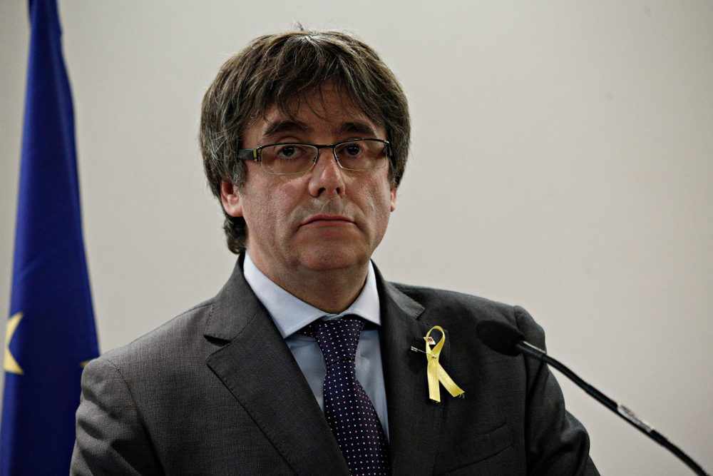 Former,Catalonia’s,Leader,Carles,Puigdemont,Gives,A,Press,Conference,In