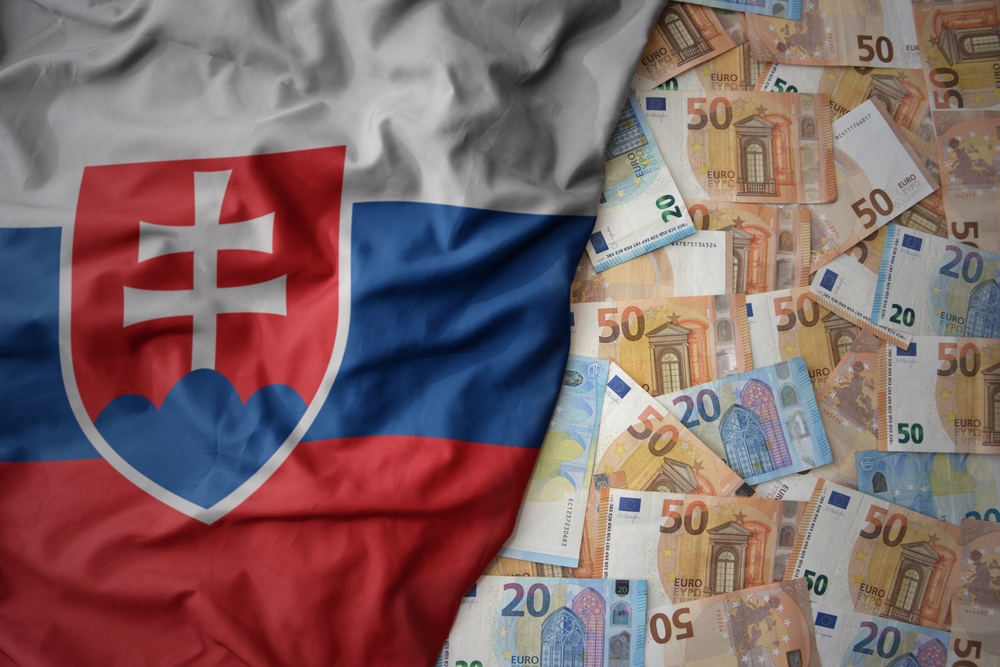 Big,Colorful,Waving,National,Flag,Of,Slovakia,On,A,Euro