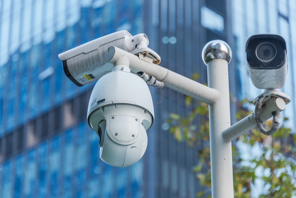 Cctv,Security,Camera,Front,Of,A,Building,In,City,Of