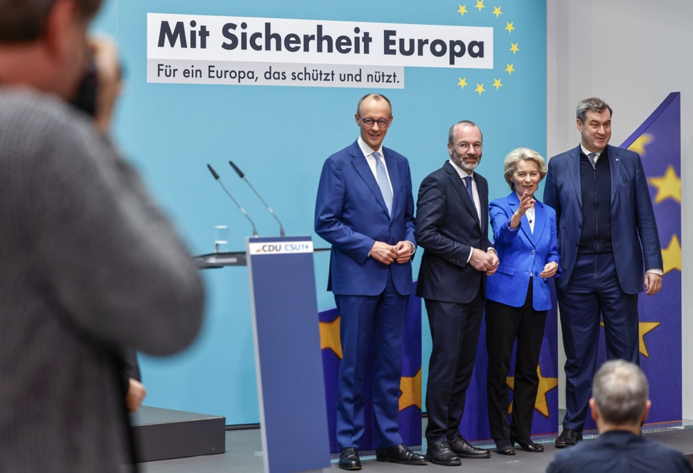 CDU and CSU parties adopt joint European election program in Berlin