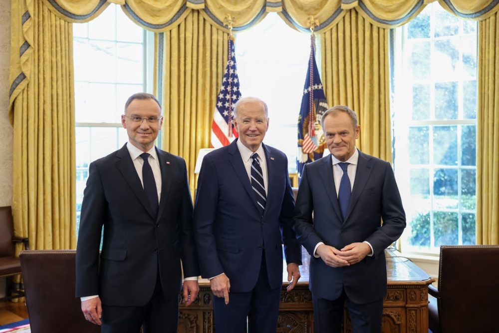 Poland’s President Duda and PM Tusk meet with President Biden at the White House