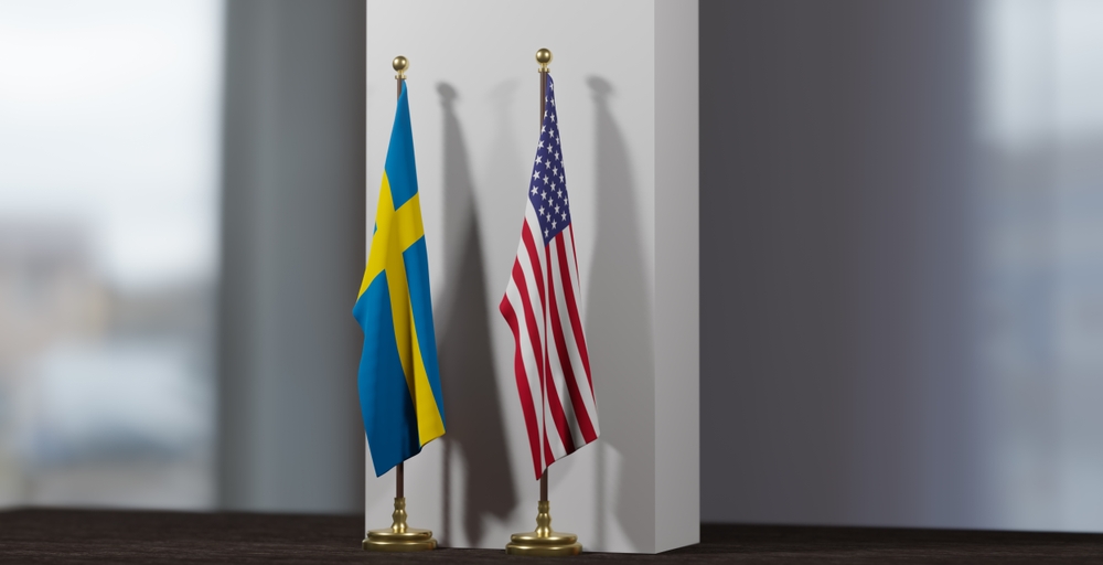Sweden,And,Usa,At,The,Negotiating,Table,,Flag,Sweden,And