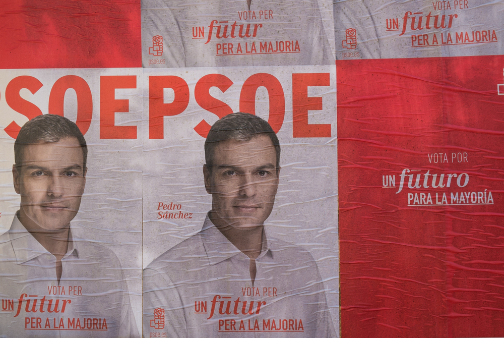 Madrid,,Spain-december,4,,2015:,Political,Campaign,Posters,Depicting,Oposition,Leader