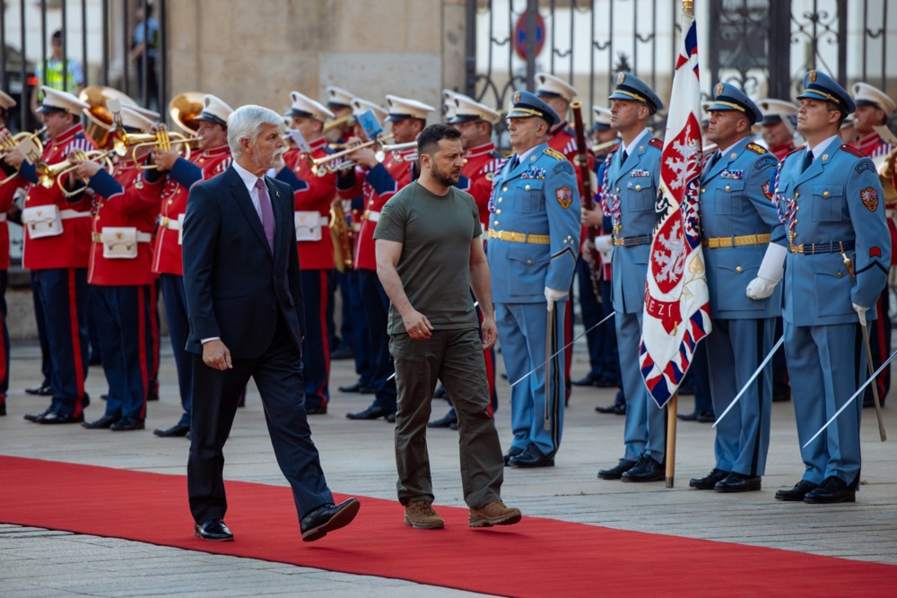 Ukraine’s President Volodymyr Zelensky visits Prague