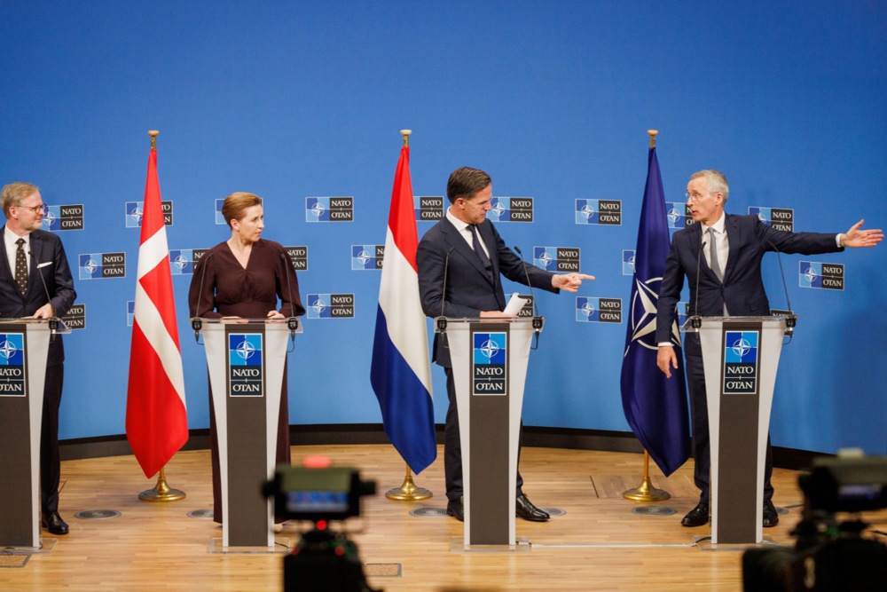 Czech, Danish and Dutch prime ministers visit NATO headquarters in Brussels