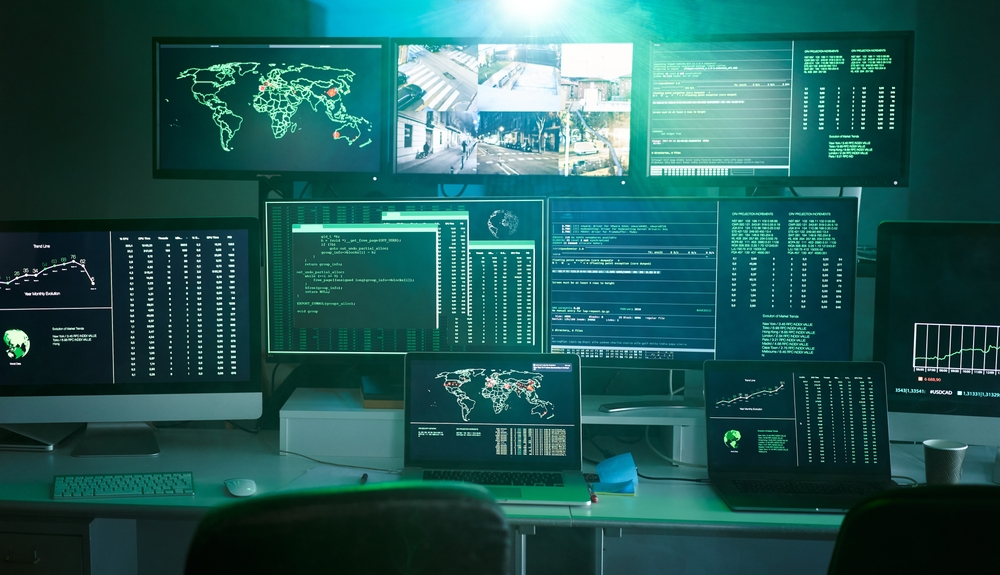 Control,Room,Monitoring,Surveillance,Video,Camera,Control,City,-,Empty