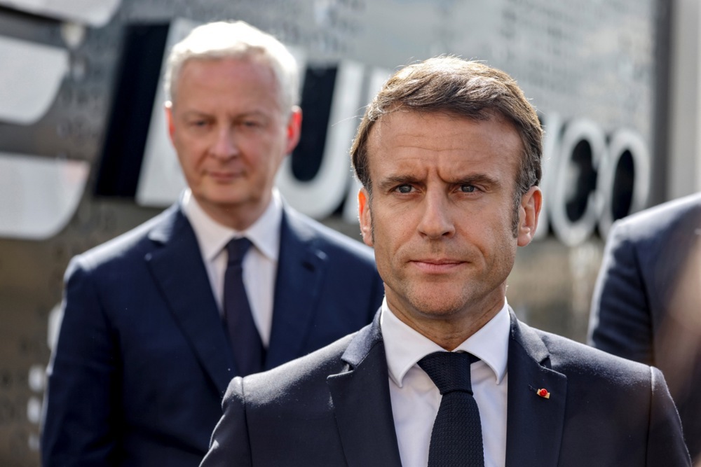 French President Emmanuel Macron visits Eurenco plant in Bergerac