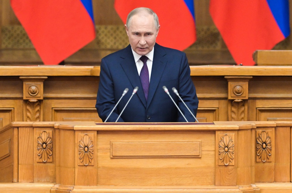 Russian President Putin speaks at meeting of Council of Legislators of Russia under the Russian Federal Assembly