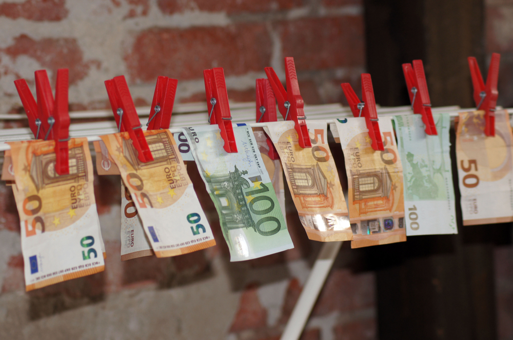 Money,Laundering,Euro,Notes,On,The,Clothesline