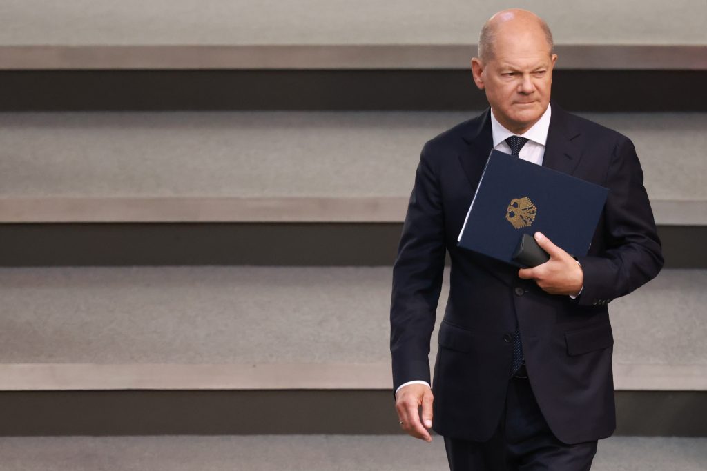 German Chancellor Olaf Scholz gives government declaration on European Council and NATO summit