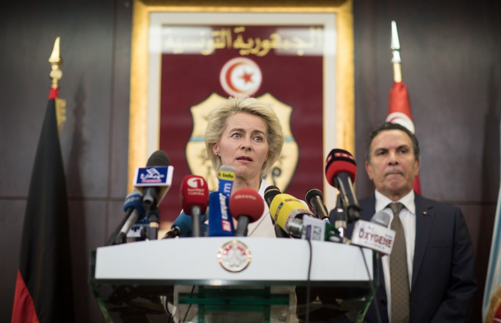 German Defence Minister von der Leyen visits Tunisa