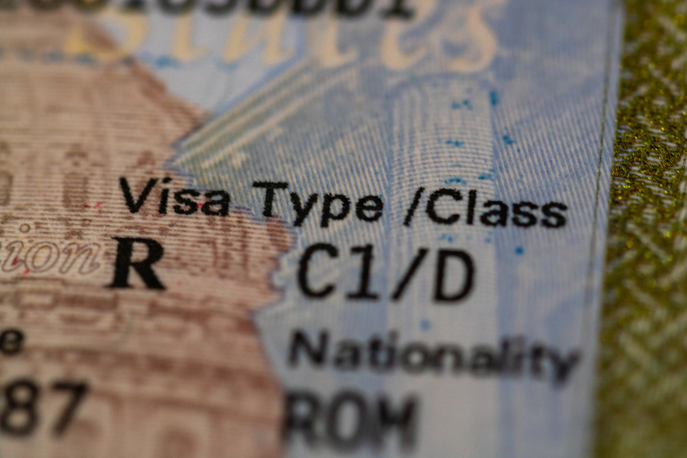 C1/d,Us,Visa,On,Passport,,Fragment,Of,Stamp,C1/a,Usa