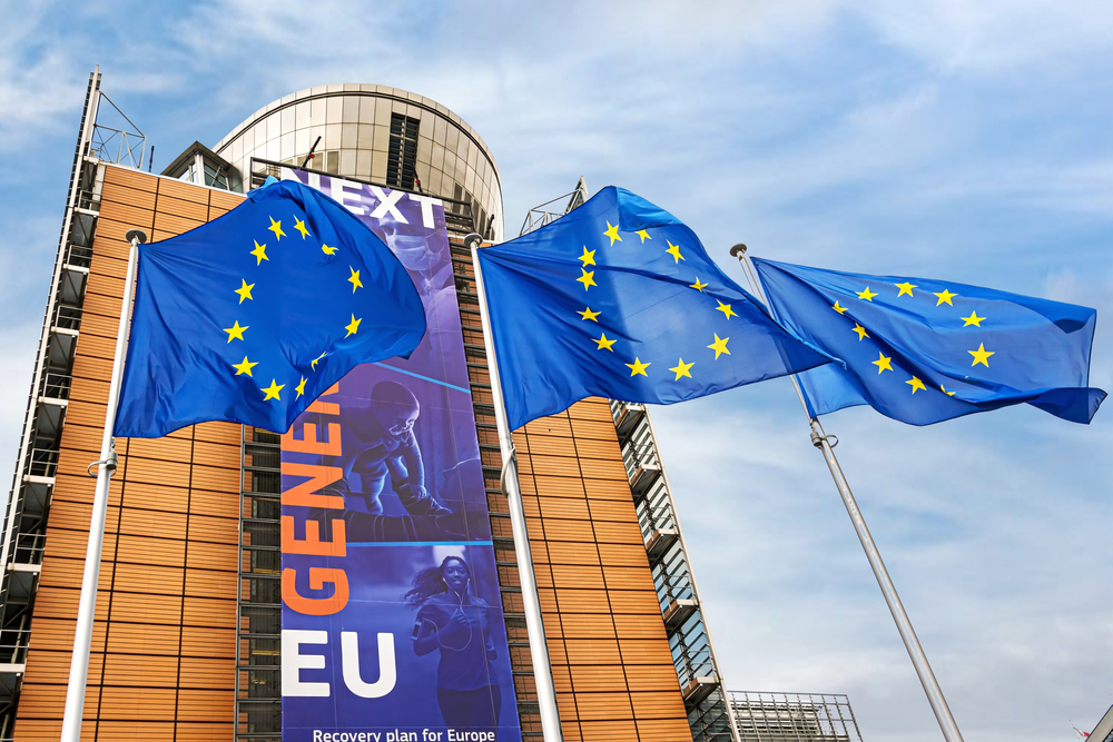 Brussels,,Belgium,-,08,02,2020:,3,European,Flags,In