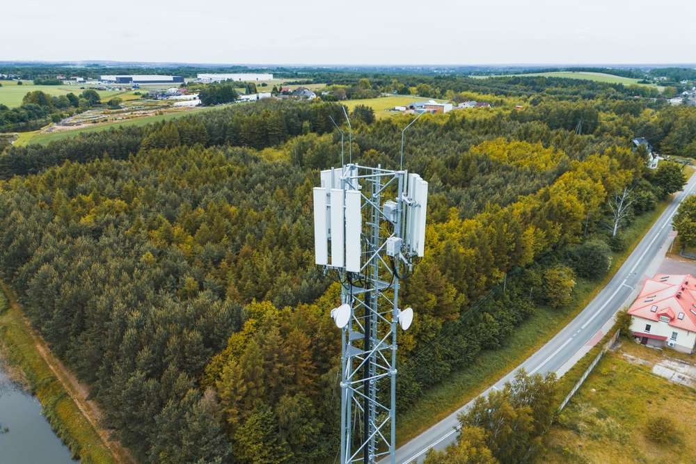 Mobile,Network,Tower,In,Forested,Rural,Region