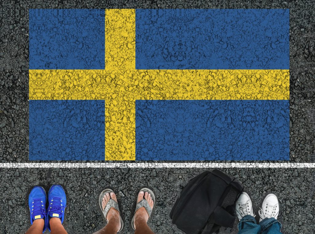 legs and flag of Sweden