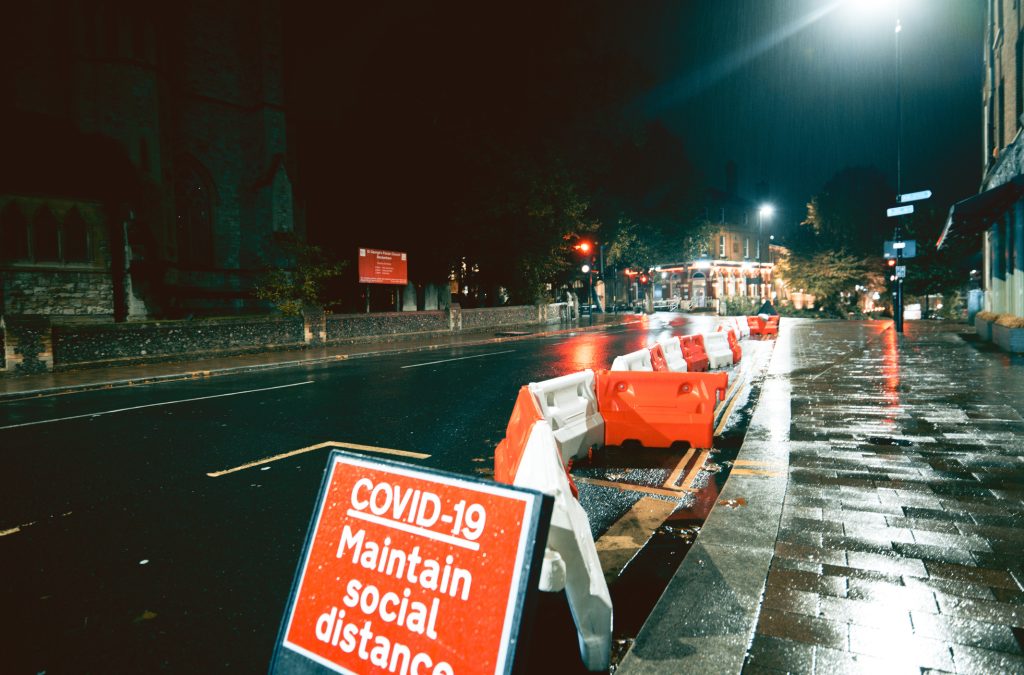 Social Distancing warning sign