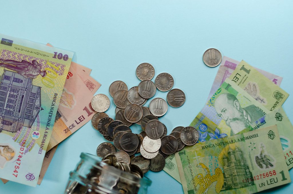romanian currency lei ron savings for pension retirement concept