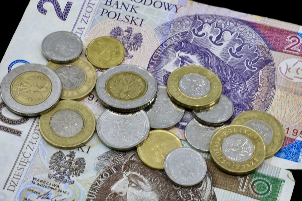 Polish Zloty Banknotes and coins