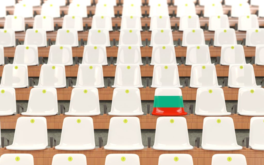 Stadium seat with flag of bulgaria