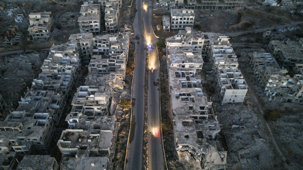 Cobar neighborhood of Damascus, which was reduced to rubble by the ousted regime in Syria