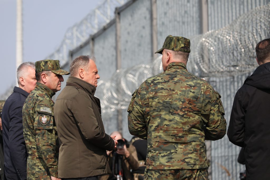 Polish Prime Minister Donald Tusk visits Polish-Belarusian border