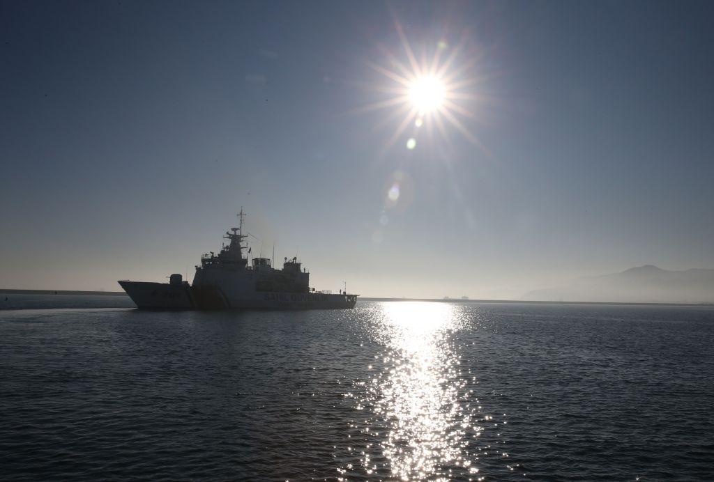 Turkish Coast Guard Command teams conducted a helicopter-assisted search and rescue exercise