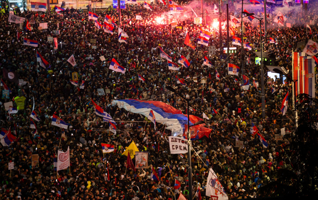 March And General Strike Against Government Corruption Held In Belgrade