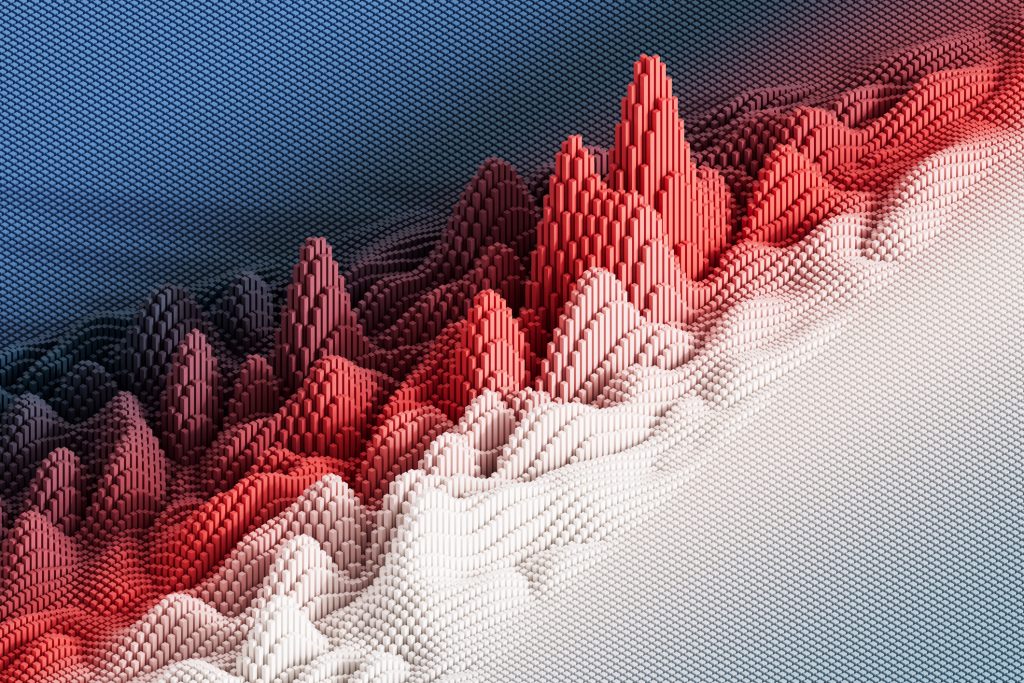 Digitally generated image of isometric data chart