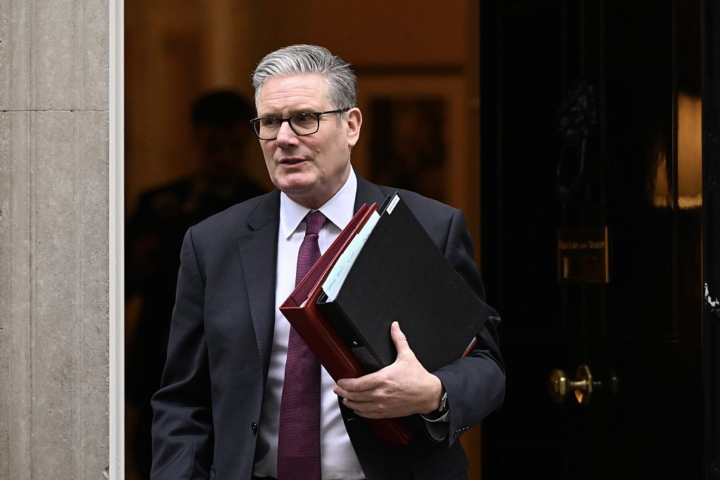 UK Prime Minister Keir Starmer leaves 10 Downing Street for PMQs